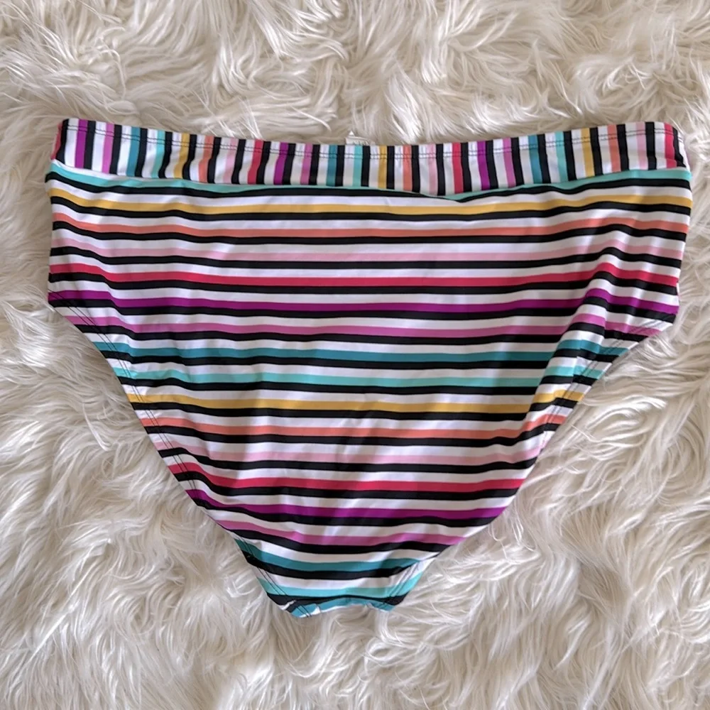 APT. 9 MULTI STRIPE‎ HIGH WAIST BIKINI BOTTOM Sz XXL